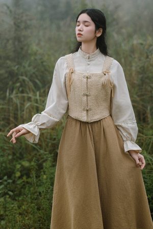 Vintage Wool Blend Vest + Blouse + Skirt Set