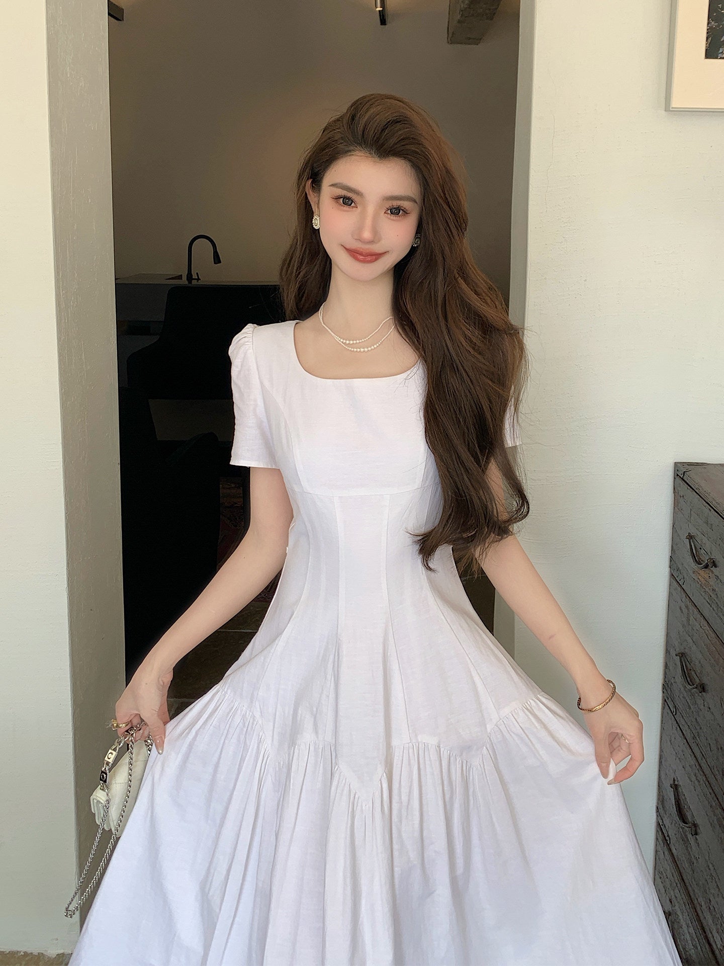 French Square Neck Dress - Image 5