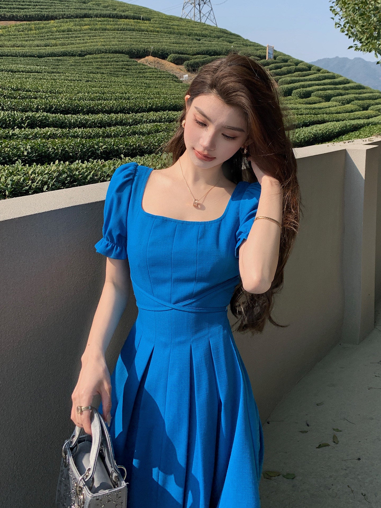 French Square Neck Dress - Image 4