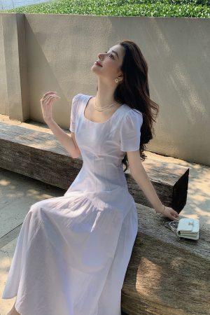 French Square Neck Dress