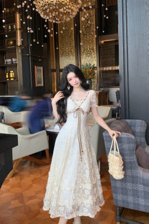 French Puff Sleeve Dress