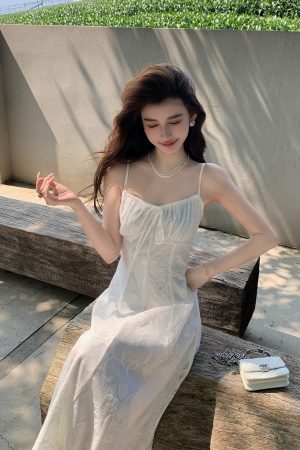 French-Style Mesh Slip Dress