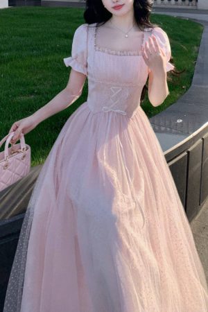 French Puff Sleeve Dress